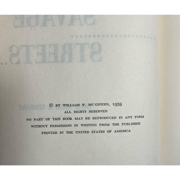 Savage Streets by William P. McGivern 1959 HC 1st Edition Vintage Crime Novel - Picture 7 of 8